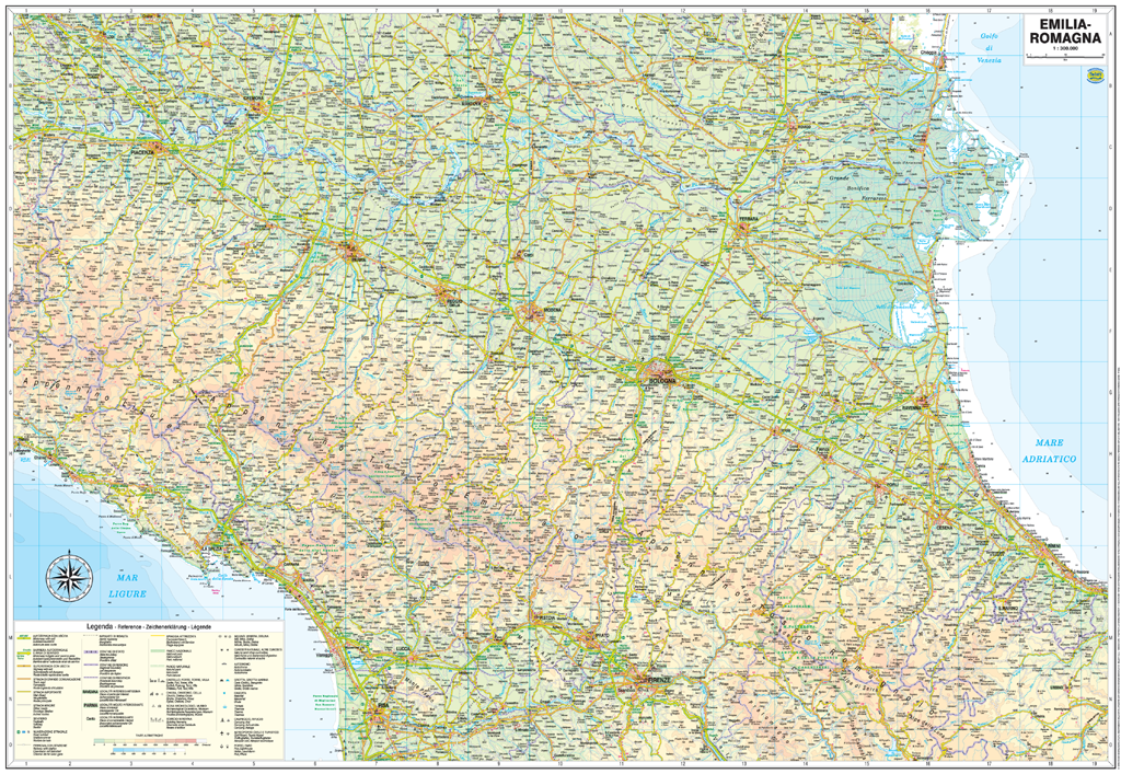 Emilia Romagna Cartina Murale 97x70 Cm Senza Aste Mappa Carta 9788881463077 Ebay 0162